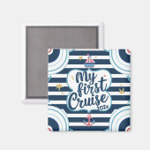 Aimant nautique personnalisé ma première croisière (Recto/Verso)