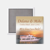Aimant Nautique Yacht Destination Mariage Faveur Keepsaké (Recto/Verso)