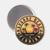 Aimant Navarre Beach Floride Retro Sunset Souvenirs (Recto/Verso)