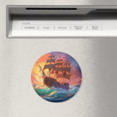 Aimant Navire À Voile Sur Une Mer Tempérée (In Situ (Lave-vaisselle))