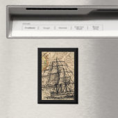 Aimant Navire Ancien et Carte (In Situ (Lave-vaisselle))
