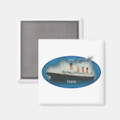 Aimant Navire de ligne Titanic Maritime Blue Star (Recto/Verso)