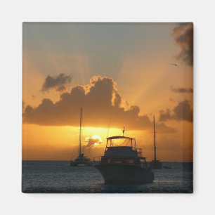 Aimant Navires et Sunset Tropical Seascape