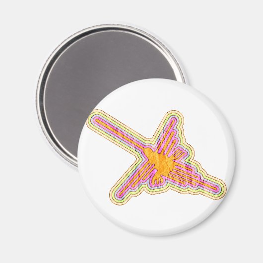 Aimant Nazca Lignes Colibri Avec Effet Papier Rincé (Recto/Verso)