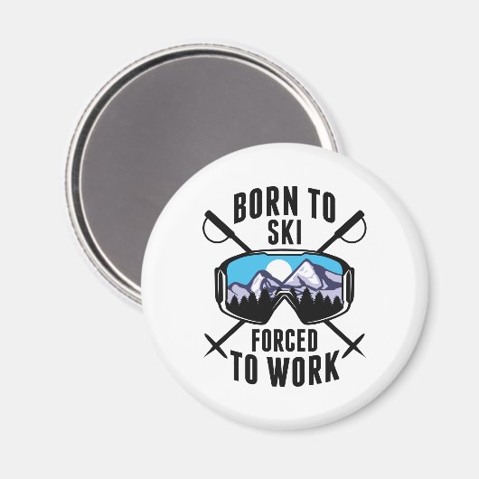Aimant Né À Ski Forcé À Travailler (Recto/Verso)