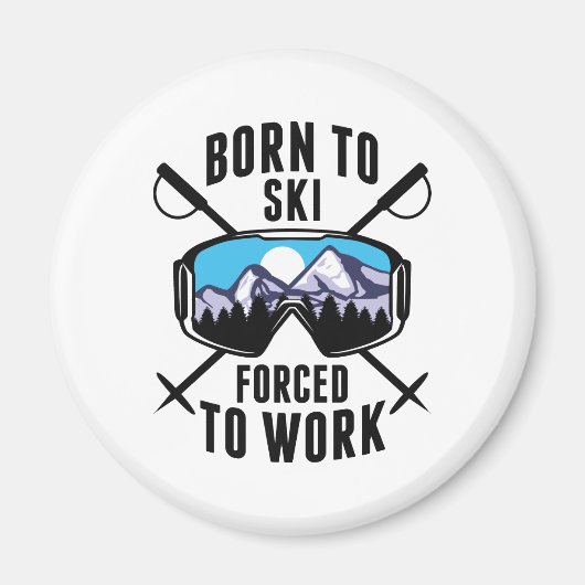 Aimant Né À Ski Forcé À Travailler (Devant)