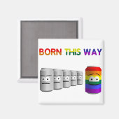 Aimant Né ainsi LGBT Rainbow Stripe (Recto/Verso)