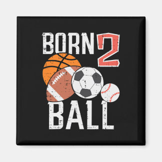 Aimant Né Basket-ball Football 2e Anniversaire Tout-petit