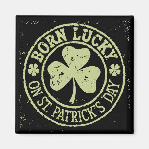 Aimant Né Chanceux Le Jour De La Saint-Patrick Anniversai
