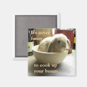 Aimant Ne cuisinez pas le lapin ! (Recto/Verso)