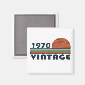 Aimant Né en 1970 anniversaire vintage (Recto/Verso)