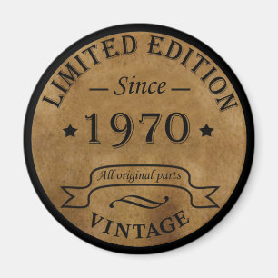 Aimant Né en 1970 anniversaire vintage