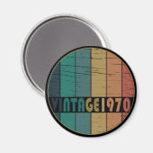 Aimant Né en 1970 cadeau d'anniversaire vintage (Recto/Verso)