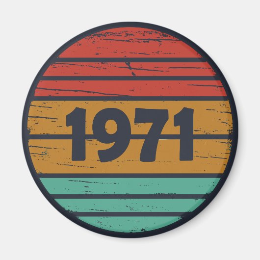 Aimant Né en 1971 cadeau d'anniversaire vintage (Devant)