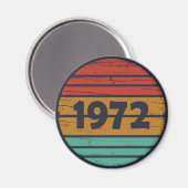 Aimant Né en 1972 cadeau d'anniversaire vintage (Recto/Verso)