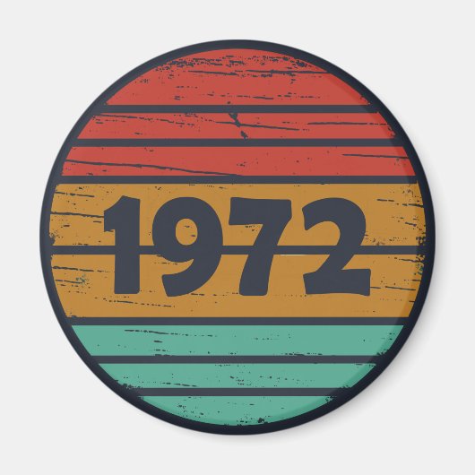 Aimant Né en 1972 cadeau d'anniversaire vintage (Devant)