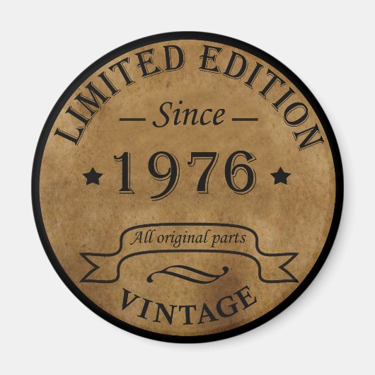 Aimant Né en 1976 anniversaire vintage (Devant)