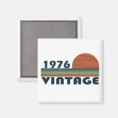 Aimant Né en 1976 coucher de soleil rétro classique (Recto/Verso)