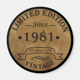Aimant Né en 1981 anniversaire vintage