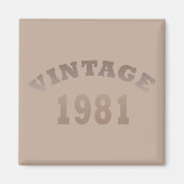 Aimant Né en 1981 anniversaire vintage (Devant)