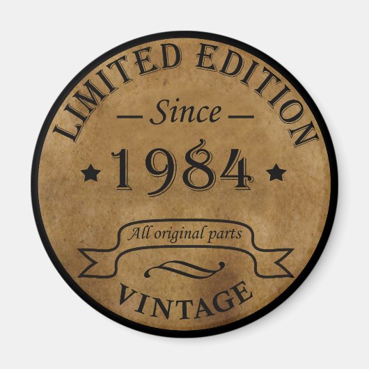 Aimant Né en 1984 anniversaire vintage (Devant)