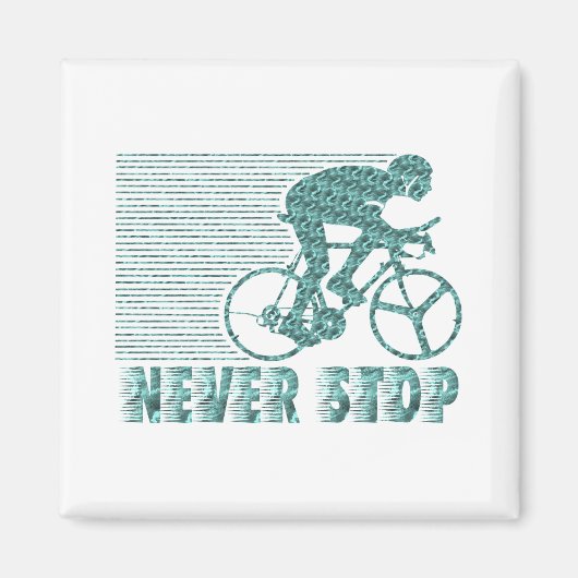 Aimant Ne jamais s'arrêter : Cyclisme (Devant)