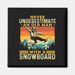 Aimant Ne jamais sous-estimer un vieil homme - snowboard