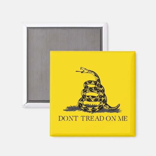 Aimant Ne marche pas sur moi Drapeau Gadsden BLACK JAUNE (Recto/Verso)