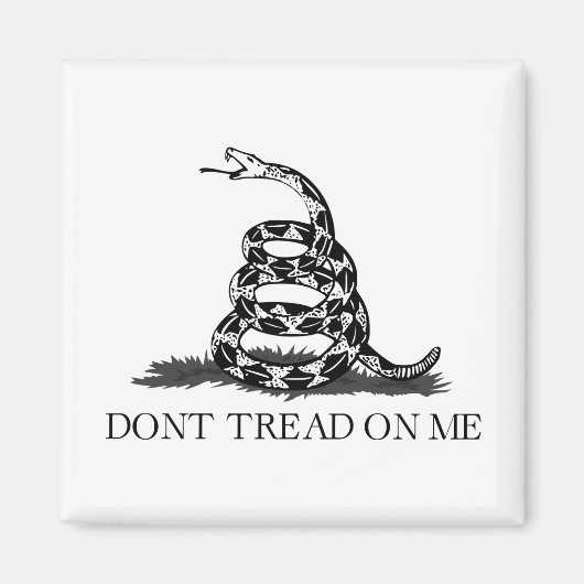 Aimant Ne marche pas sur moi Drapeau Gadsden BLACK WHITE (Devant)