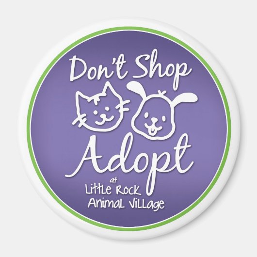 Aimant "Ne pas magasiner, Adopter" (Devant)