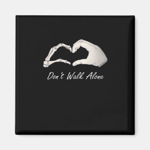Aimant Ne pas marcher - Classique Blanc - Squelette Coeur
