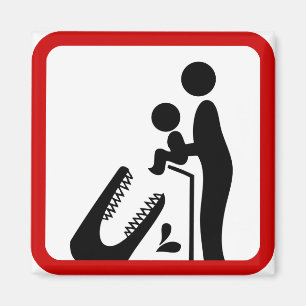 Aimant Ne pas nourrir le bébé au Zoo du Crocodile