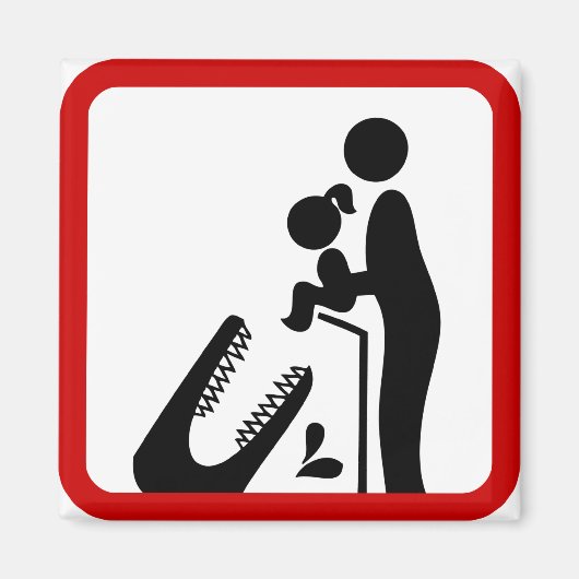 Aimant Ne pas nourrir sa fille au Zoo du Crocodile (Devant)