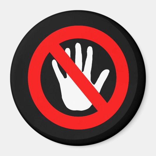 Aimant Ne pas toucher le signe (Devant)
