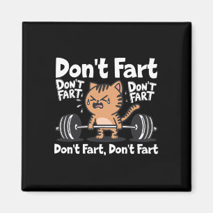 Aimant Ne pète pas Funny Fitness Fitness Cat Entraînement