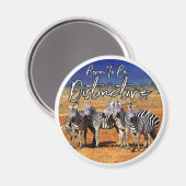 Aimant "Né Pour Être Distinctif" Zebra Art (Recto/Verso)