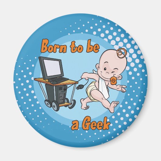 Aimant Né pour être un Geek (Devant)