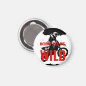 Aimant Né pour être Wild Motocross Motorcycle Sport (Recto/Verso)