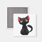 Aimant Ne quittez pas la maison sans chat noir (Recto/Verso)