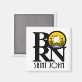 Aimant NÉ Saint John Nouveau-Brunswick (Recto/Verso)