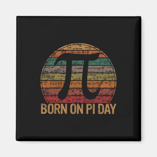 Aimant Né Sur Pi Day Math Equations Sunset Cadeau Geek Bi (Devant)