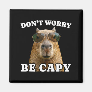 Aimant Ne t'inquiète pas sois capy capybara drôle