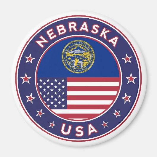 Aimant Nebraska, boîtier téléphonique Nebraska, autocolla (Devant)
