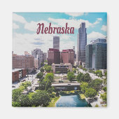 Aimant Nebraska City Skyline Omaha (Devant)
