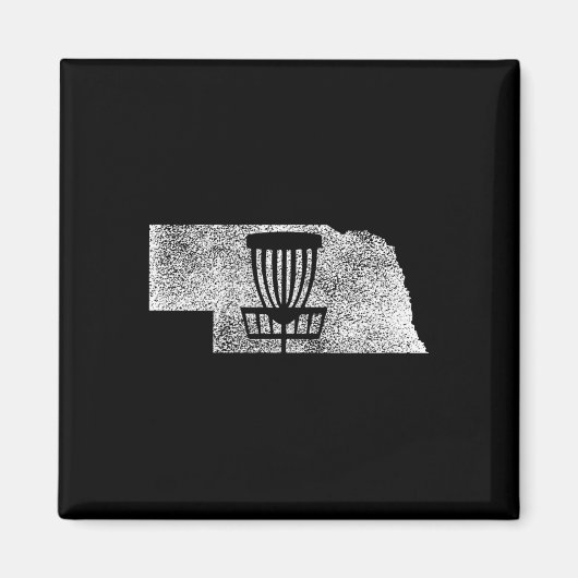 Aimant Nebraska Disc Golf État Avec Panier Graphique En D (Devant)