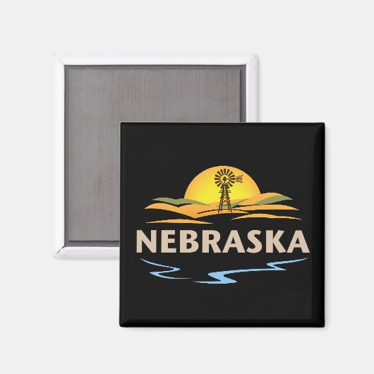 Aimant Nebraska États-Unis d'Amérique (Recto/Verso)