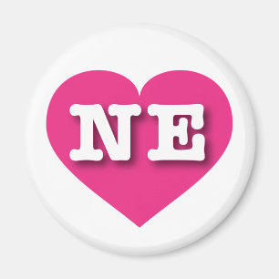 Aimant Nebraska Hot Pink Heart - I love NE