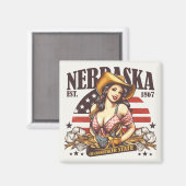 Aimant Nebraska L'État Cornhusker (Recto/Verso)