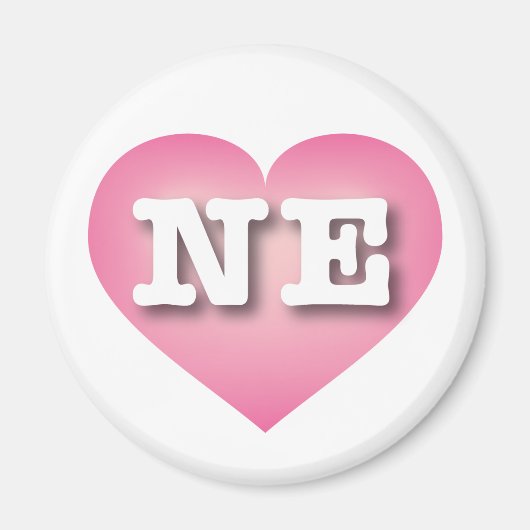Aimant Nebraska Rose Fade Heart - I love NE (Devant)