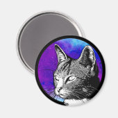 Aimant Nebula, chat spatial cool (Recto/Verso)